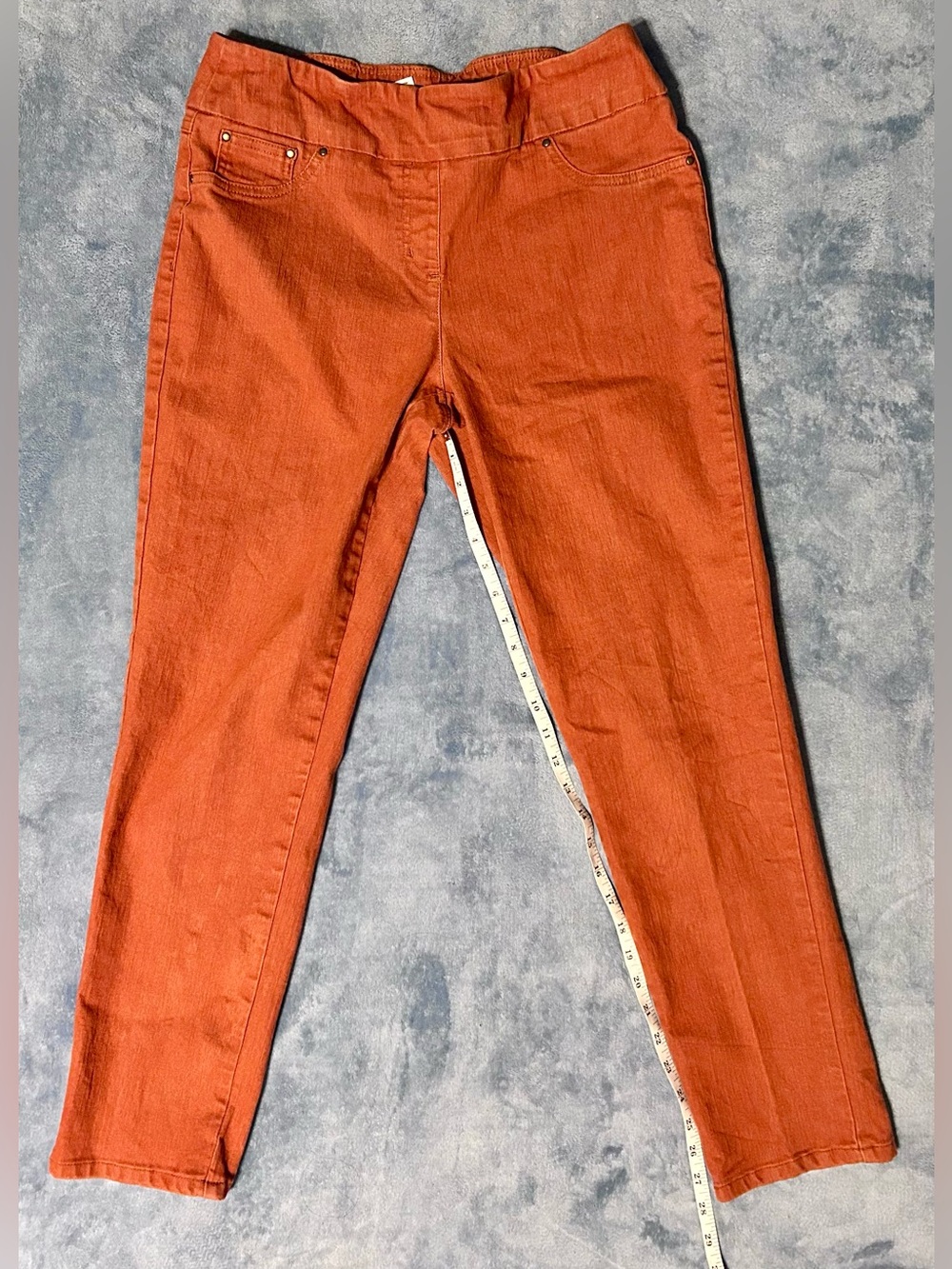 Ruby Rd Women’s Stretch Rust Orange Slim Jeans